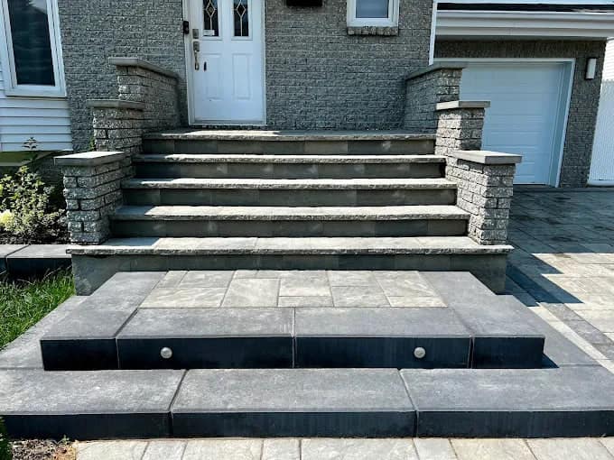 Escalier en pavé uni